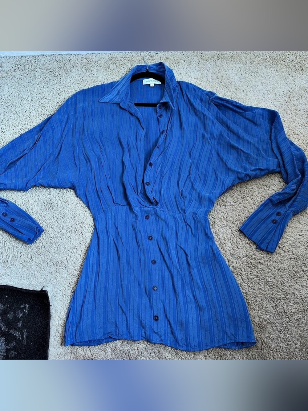 RAT & BOA Harlowe Dress Striped Blue Mini Dress Medium